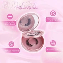 2 pary magnetycznych rzęs z aplikatorem, wielokrotnego użytku, delikatne rzęsy, bez kleju, sztuczne rzęsy, naturalny wygląd, rzęsy festiwalowe, makijaż rave, magnetyczne rzęsy, akcesoria na imprezy rave