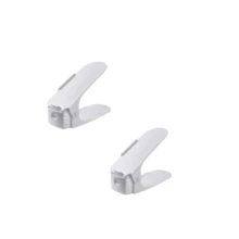 2 Pieces Modern Adjustable Double Layer Plastic Shoe Rack, Stand Alone Shoe Rack, Double Layer Shoe Rack For Wardrobe Organization, Plastic Space Saving Slot Organizer, Upper Double Layer Integrated Shoe Rack With Adjustable Home Storage Box - Multicolor - View 14