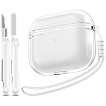 适用于 Airpod 4 的软 TPU 保护壳（带清洁套件），适用于 Airpod Pro 2（第二代）的透明 TPU 保护壳，便携轻巧 - 無色 - 查看 11