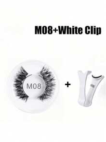 1 Pair Magnetic False Eyelash Set, Reusable No Glue False Eyelashes Japanese Eyelash Natural Long Fluffy Mink Soft Hair Eye Makeup Tool, Suitable For Beauty Travel - Multicolor - View 10