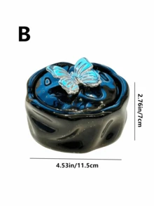 1 gạt tàn gốm hình bướm có nắp, chống tro, trang trí nhà/văn phòng, gạt tàn sáng tạo cao cấp sang trọng, màu kem, phụ kiện cá nhân hóa - Nhiều màu - Xem 11