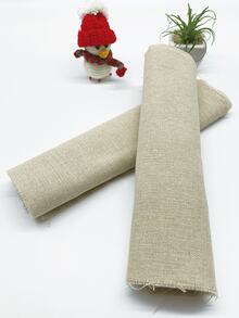 10pcs Beige Linen-Like Fabric, 9.84in*9.84in, Suitable For DIY Embroidery, Doll Clothes Making