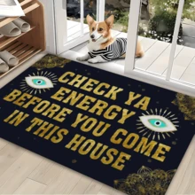 1 pieza Decoración del hogar, Alfombra de gel de sílice con estampado de patrones misteriosos, fácil de limpiar, rectangular impresa en 3D, adecuada para entrada, sala de estar, cocina, dormitorio, pasillo, baño, lavandería - Alfombra de poliéster, adecuada para decoración del hogar interior y exterior