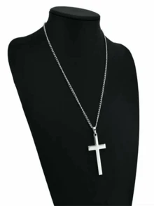 1pc Fashionable Men's Stainless Steel Cross Pendant Necklace - Ideal For Daily Wear, Perfect Gift For Boyfriend! Fathers Day Gift School Jewelry Men Y2k Accessories Goth Men Chains Jeans Accessories Gothic Jewellery Back To School Street Halloween Accessories Punk