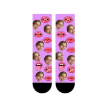 1 Pair Customized Face Socks, Customized Photo Socks, Customized Printed Mid-Calf Socks, Can Print Any Face On Socks, Suitable As Anniversary, Halloween, Christmas, Valentine's Day Gifts, Bride Gifts, Boyfriend Gifts, High-Quality Funny Expression Printed Pattern Socks For Couples, Men's Calf Socks, New Thick Women's Long Socks For Autumn/Winter. Suitable For Daily Wear, Office, Outdoor Sports.