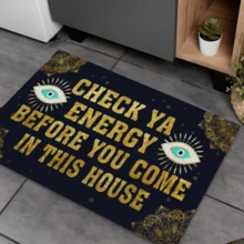 1 pieza Decoración del hogar, Alfombra de gel de sílice con estampado de patrones misteriosos, fácil de limpiar, rectangular impresa en 3D, adecuada para entrada, sala de estar, cocina, dormitorio, pasillo, baño, lavandería - Alfombra de poliéster, adecuada para decoración del hogar interior y exterior