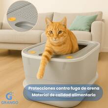 Arenero premium para gatos, 60x40x40 cm, hecho en acero inoxidable 304 y charolas ABS, sin olor, fácil de limpiar, resistente y duradero, ideal para higiene de mascotas en el hogar - Blanco - Ver 5
