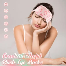 6pcs/3pcs/1pc Plush Sleep Eye Mask, Comfortable Sleep Eye Mask, Unisex, Soft Plush Eye Mask, Faux Fur Blackout Mask, Suitable For Travel, Nap, Overnight, Party - Baby Pink - View 4