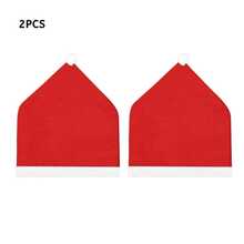 4 piezas - Funda para respaldo de silla de Papá Noel 2025, de 23.6*20 pulgadas, roja, desmontable y lavable, para la cena de solsticio de invierno, fiesta de Navidad, Año Nuevo, decoración de mesa del hogar, mejor regalo festivo, decoración navideña para el hogar, decoración de habitación