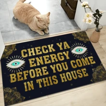 1 pieza Decoración del hogar, Alfombra de gel de sílice con estampado de patrones misteriosos, fácil de limpiar, rectangular impresa en 3D, adecuada para entrada, sala de estar, cocina, dormitorio, pasillo, baño, lavandería - Alfombra de poliéster, adecuada para decoración del hogar interior y exterior