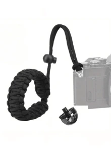 可调节黑色尼龙相机腕带，带 1/4 英寸螺丝 - 适用于 Insta360、GoPro、尼康、佳能、奥林巴斯单反相机和智能手机云台稳定器，相机配件 | 可调节腕带 | 相机腕带 - 彩色 - 查看 2