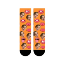 1 Pair Customized Face Socks, Customized Photo Socks, Customized Printed Mid-Calf Socks, Can Print Any Face On Socks, Suitable As Anniversary, Halloween, Christmas, Valentine's Day Gifts, Bride Gifts, Boyfriend Gifts, High-Quality Funny Expression Printed Pattern Socks For Couples, Men's Calf Socks, New Thick Women's Long Socks For Autumn/Winter. Suitable For Daily Wear, Office, Outdoor Sports.