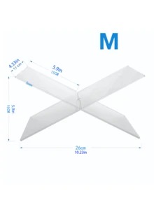 1 件 X 形透明书架，亚克力阅读书架，阅读和音乐专辑展示架，白色/黑色书架，家居装饰，适用于图书馆、烹饪书、音乐专辑以及厨房台面上的各种书籍和烹饪用具 - 透明色 - 查看 10