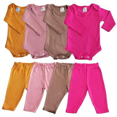 kit 12 peças mijão calça e body manga longa infantil bebe masculino e feminino bebê menino e menina