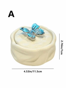 1 gạt tàn gốm hình bướm có nắp, chống tro, trang trí nhà/văn phòng, gạt tàn sáng tạo cao cấp sang trọng, màu kem, phụ kiện cá nhân hóa - Nhiều màu - Xem 12