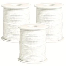 183 pies/3 rollos de mechas de vela sin humo - Mecha trenzada blanca, adecuada para hacer velas DIY, suministros de manualidades - Blanco - Ver 7