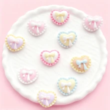 10/20/30pcs Resin Mini Cute Cartoon Rabbit, Bouquet, Bow Heart Decorations - Flat Rhinestone, Suitable For Nail Art, Scrapbooking, DIY Crafts Accessories And Home Decor, Easter Decoration