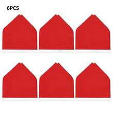 4 piezas - Funda para respaldo de silla de Papá Noel 2025, de 23.6*20 pulgadas, roja, desmontable y lavable, para la cena de solsticio de invierno, fiesta de Navidad, Año Nuevo, decoración de mesa del hogar, mejor regalo festivo, decoración navideña para el hogar, decoración de habitación