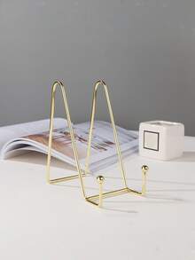 1 件 [铁画架] 现代铁板架画架展示架 - 桌面金属画架 - 金色铁画架用于展示图片、相框、书籍、装饰盘、牌匾