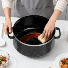 Lislark 5pcs Enamelware Pot Set, Non Stick Soup Pots And Pans Set With Stay Cool Handles 5pcs Kitchen Cookware With Lids Enamel Stockpot Stew Pot Cooking Pot For All Stove, Black - Black - View 6