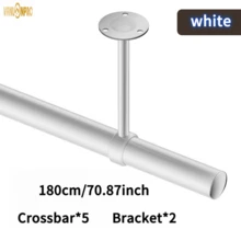 多功能螺纹组合式衣杆，可作窗帘杆、晾衣架、衣柜挂杆、浴室挂杆、厨房挂杆，适用于浴室、卫生间、阳台、窗户、衣柜等多种场景。 - 彩色 - 查看 18