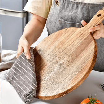 [Perfect Outdoor Wooden Chopping Board Handle] Simple, Multi-Functional Wooden Chopping Board With Handle - Perfect For Meat, Cheese, Bread, Vegetables And Fruits - Ideal For Cooked Food Platters, Pizza Boards, Restaurants, RVS, Picnic Parties, Etc. A Wonderful Gift For Family And Friends