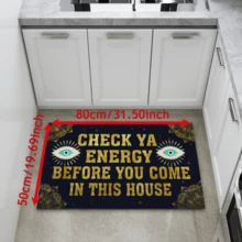 1 pieza Decoración del hogar, Alfombra de gel de sílice con estampado de patrones misteriosos, fácil de limpiar, rectangular impresa en 3D, adecuada para entrada, sala de estar, cocina, dormitorio, pasillo, baño, lavandería - Alfombra de poliéster, adecuada para decoración del hogar interior y exterior