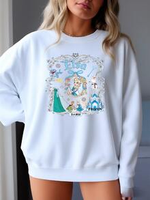 Shirt, Frozen Coquette Shirt, Princess Bow Shirts,  Girls Trip,  World Shirts, Land Shirt, Mss320 Sweatshirt - 白色 - 查看 2