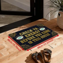 1 pieza Decoración del hogar, Alfombra de gel de sílice con estampado de patrones misteriosos, fácil de limpiar, rectangular impresa en 3D, adecuada para entrada, sala de estar, cocina, dormitorio, pasillo, baño, lavandería - Alfombra de poliéster, adecuada para decoración del hogar interior y exterior