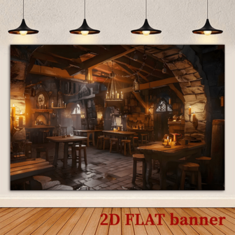 2D平面蜡烛灯，客栈室内场景背景，国旗背景，工作室背景墙装饰，派对装饰