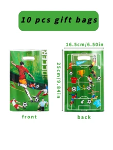 10/30/50个装足球主题礼品袋，塑料礼品包装袋/手提袋，足球运动主题礼品袋，足球运动赛事用品，球迷聚会装饰，球迷生日派对装饰，婚礼装饰，新娘送礼袋，婚礼回礼袋，婴儿送礼袋，小型礼品袋，回礼袋，派对装饰，派对回礼袋，礼品包装用品 - Football tote bag - 查看 10