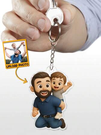 1 pièce Figurine 2D personnalisée, rendu 2D à partir de photos téléchargées, porte-clés personnalisé pour la famille et les amis, multifonctionnel, décoratif, réutilisable, exquis, élégant, de haute qualité, coloré, à la mode, personnalisé, unique, idéal comme cadeau.