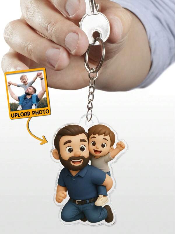 1 Pc Personalized 2D Figure Style, Render 2D Figure Based On Uploaded Photos, Custom Keychain Gift Foramily, Friends, Multifunctional, , Ornamental, Reusable, Exquisite, Elegant, High Quality, Colorful, Fashionable, Personalized, Unique, Ideal Gifts