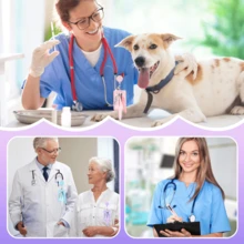 Sistema de color Macron, juego de papelería portátil para médicos y enfermeras de hospital, con tijeras plegables que pueden cortar gasa, clip de identificación extensible, bolígrafo recargable, marcador resaltador. - Multicolor - Ver 5