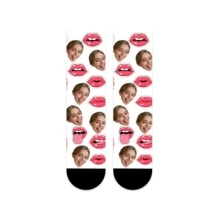 1 Pair Customized Face Socks, Customized Photo Socks, Customized Printed Mid-Calf Socks, Can Print Any Face On Socks, Suitable As Anniversary, Halloween, Christmas, Valentine's Day Gifts, Bride Gifts, Boyfriend Gifts, High-Quality Funny Expression Printed Pattern Socks For Couples, Men's Calf Socks, New Thick Women's Long Socks For Autumn/Winter. Suitable For Daily Wear, Office, Outdoor Sports.