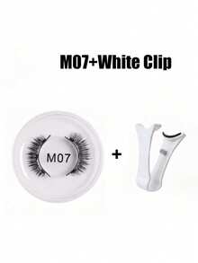1 Pair Magnetic False Eyelash Set, Reusable No Glue False Eyelashes Japanese Eyelash Natural Long Fluffy Mink Soft Hair Eye Makeup Tool, Suitable For Beauty Travel - Multicolor - View 17