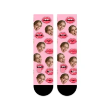 1 Pair Customized Face Socks, Customized Photo Socks, Customized Printed Mid-Calf Socks, Can Print Any Face On Socks, Suitable As Anniversary, Halloween, Christmas, Valentine's Day Gifts, Bride Gifts, Boyfriend Gifts, High-Quality Funny Expression Printed Pattern Socks For Couples, Men's Calf Socks, New Thick Women's Long Socks For Autumn/Winter. Suitable For Daily Wear, Office, Outdoor Sports.