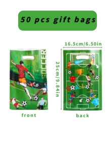 10/30/50个装足球主题礼品袋，塑料礼品包装袋/手提袋，足球运动主题礼品袋，足球运动赛事用品，球迷聚会装饰，球迷生日派对装饰，婚礼装饰，新娘送礼袋，婚礼回礼袋，婴儿送礼袋，小型礼品袋，回礼袋，派对装饰，派对回礼袋，礼品包装用品 - Football tote bag - 查看 11