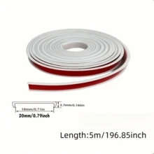 1 قطعة شريط حواف ذاتي اللصق بشكل حرف U بطول 5 متر/196.85 بوصة، غطاء واقي للحماية والديكور لحواف الطاولات والكراسي