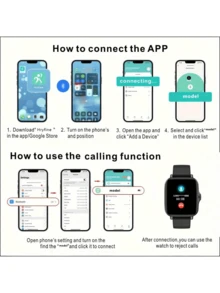 1,44" Touch Screen Smartwatch für Herren & Damen, integrierte Multisport-Modi, tolles Geschenk für Schule, Sport, Party, Geburtstag