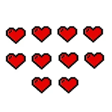 10 Pcs Vintage 8-Bit Pixel Style Heart-Shaped Enamel Lapel Pins - Game-Themed Cute Alloy Brooch, Perfect Accessory For Female Gamers, Ideal For Jackets, Backpacks, And Other Clothing Christmas Gift