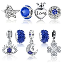 9pcs/Set Craft & Fashion, Hollow Heart, Star, Moon, Cross, Turtle Shaped Clay Beads Pendant, DIY Bracelet & Bangle Accessories