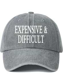 1 件“昂贵且难买”印花水洗棒球帽，经典休闲复古柔软吸汗带，可调节尺寸，轻便多用途，复古老爹帽，适合户外运动、日常穿着、派对和节日，是送给家人和朋友的完美礼物 - 彩色 - 查看 10