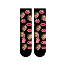 1 Pair Customized Face Socks, Customized Photo Socks, Customized Printed Mid-Calf Socks, Can Print Any Face On Socks, Suitable As Anniversary, Halloween, Christmas, Valentine's Day Gifts, Bride Gifts, Boyfriend Gifts, High-Quality Funny Expression Printed Pattern Socks For Couples, Men's Calf Socks, New Thick Women's Long Socks For Autumn/Winter. Suitable For Daily Wear, Office, Outdoor Sports.