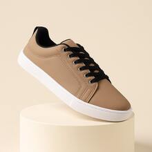 Men's Minimalist Textured Casual Sneakers, Stylish For Everyday - Promotion Shipping - 駝色 - 查看 1