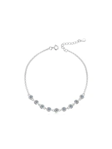 1 件奢华 S925 纯银 5A 方晶锆石手链，经典优雅奢华风格，闪亮锆石，适合作为送给女士和女孩的精美礼物，适合派对、日常、旅行、情人节、母亲节、周年纪念日佩戴，配有精致礼品盒 - 白鑽 - 查看 9