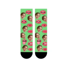 1 Pair Customized Face Socks, Customized Photo Socks, Customized Printed Mid-Calf Socks, Can Print Any Face On Socks, Suitable As Anniversary, Halloween, Christmas, Valentine's Day Gifts, Bride Gifts, Boyfriend Gifts, High-Quality Funny Expression Printed Pattern Socks For Couples, Men's Calf Socks, New Thick Women's Long Socks For Autumn/Winter. Suitable For Daily Wear, Office, Outdoor Sports.