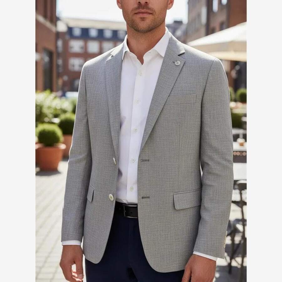 Men's Formal Blazer Melange Premium Luxury - Màu Khaki - Xem 1