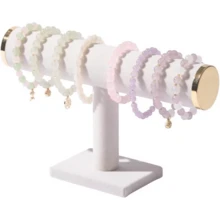 Ausalivan Bracelet Holder Stand,Bracelet Organizer Display For Selling,Bangle Organizer For Women,Watch Storage Holder For Men,Jewelry Business Supplies (Beige + Metal Lid) - 白色 - 查看 1