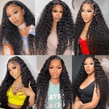 CEXXY 12A Grade Mink Virgin Human Hair Weaving Bundles Brazilian Deep Wave Bundles Human Hair Weft Natural Color Unprocessed Curly Hair Extensions For Women Double Drawn Weft Sew In Bleach And Dye Friendly 10-26 Inch Heat Resistant - SPure Natural - 查看 11